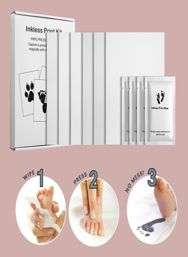 Sproutlets Premium Inkless Monthly Milestone Cards Kit - Elegant Baby Hand and Footprint Keepsake Set with 6 Luxurious A5 Sized Cards, 4 Inkless Towelette - Non Toxic and Safe (Black) - Image 2